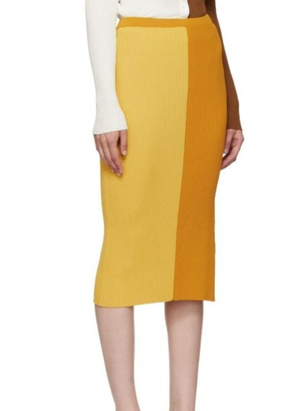 Staud Colorblock Ribbed Lorraine Midi Skirt New15.5,31